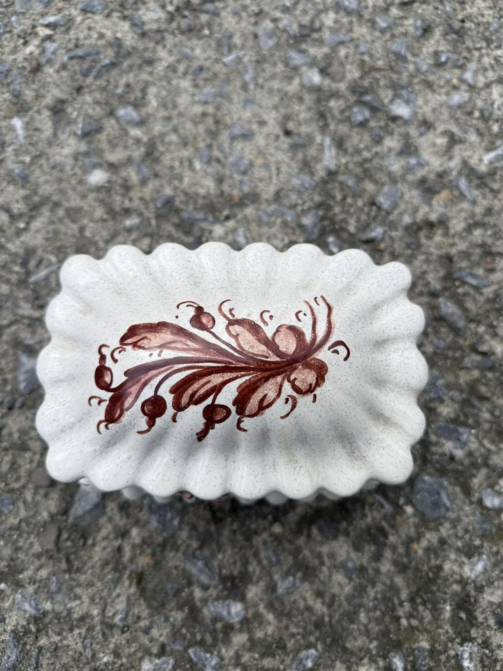Vintage krukke med lokk H: 12 cm