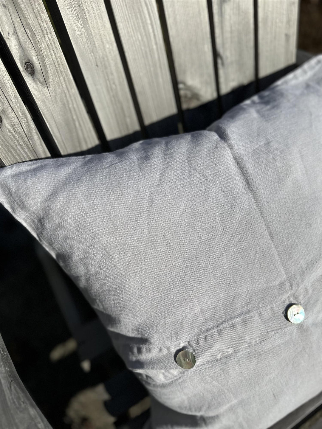Putetrekk 100% lin m/knapper 50 x 50 cm lightest grey