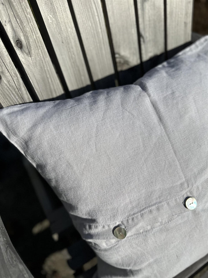 Putetrekk 100% lin m/knapper 50 x 50 cm lightest grey