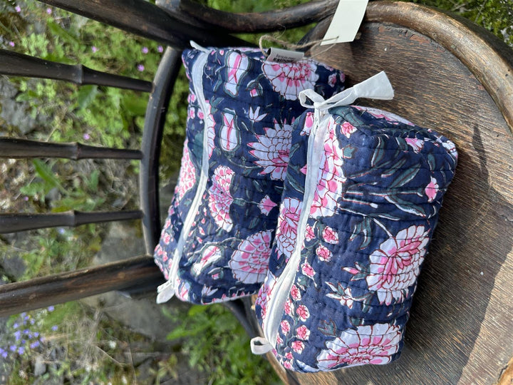 Sminkepung blokktrykket Simmi navy