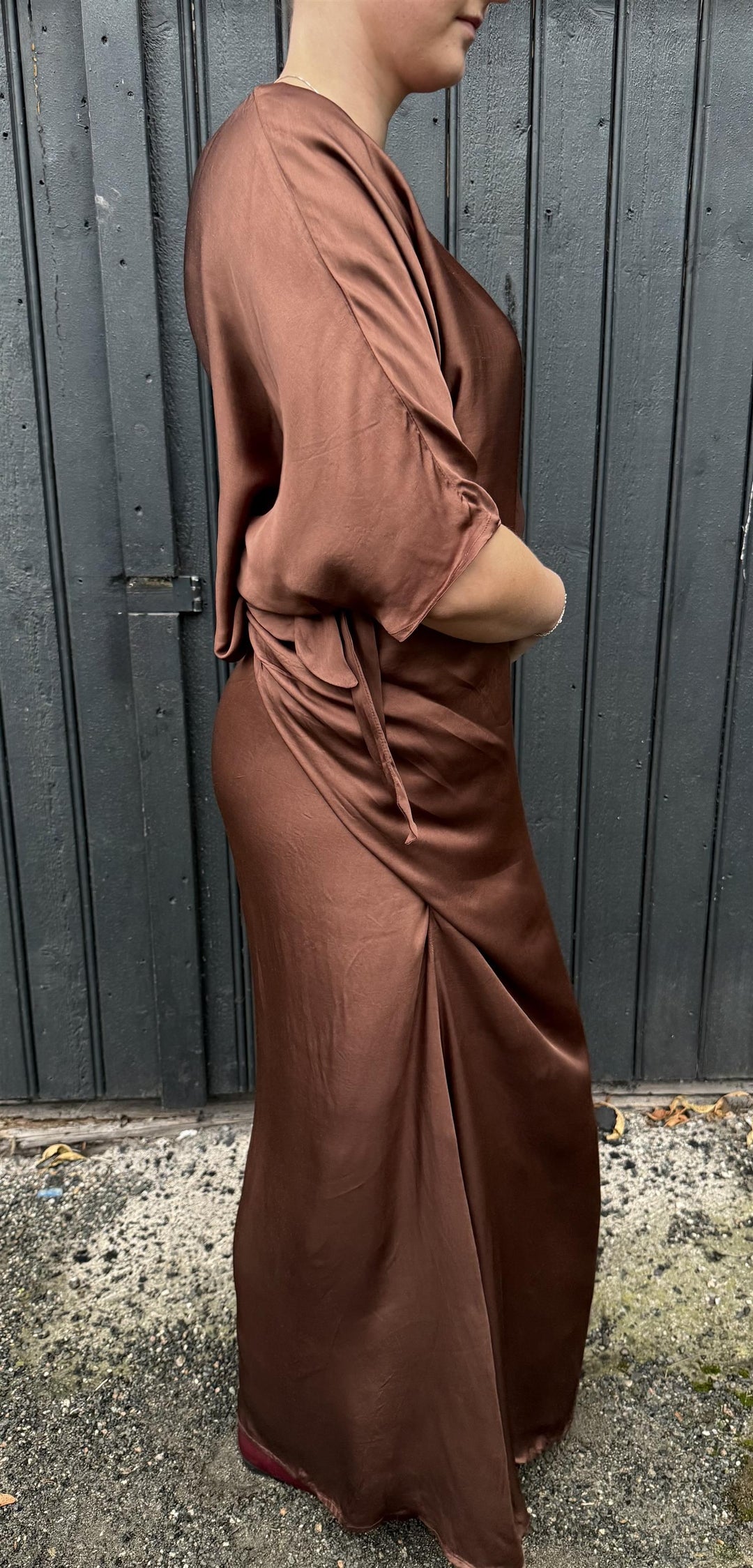 Erika omslagskjørt brun