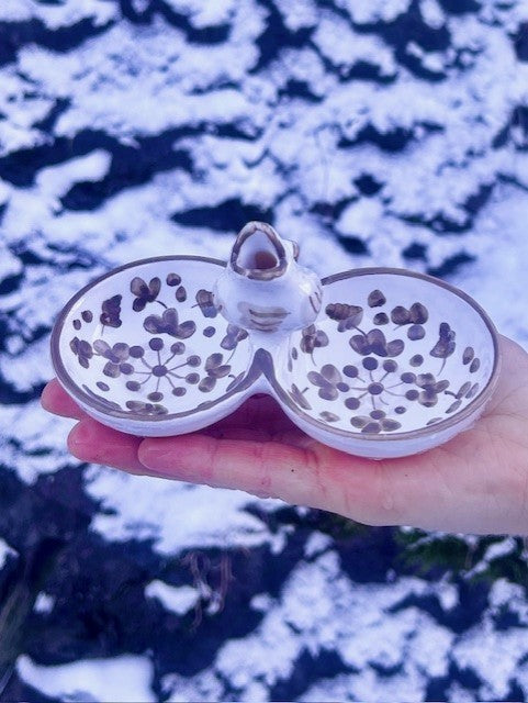 Olivenskål arabesco grå/beige