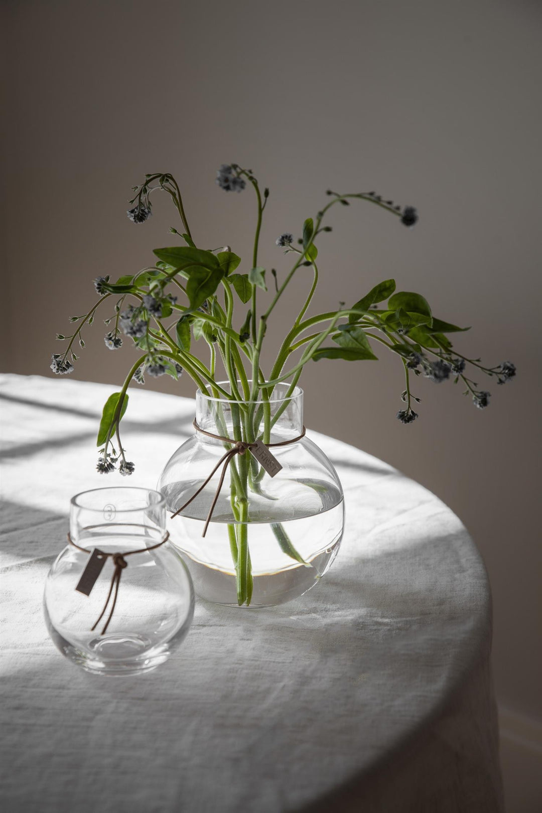 Glassvase rund H 14 cm