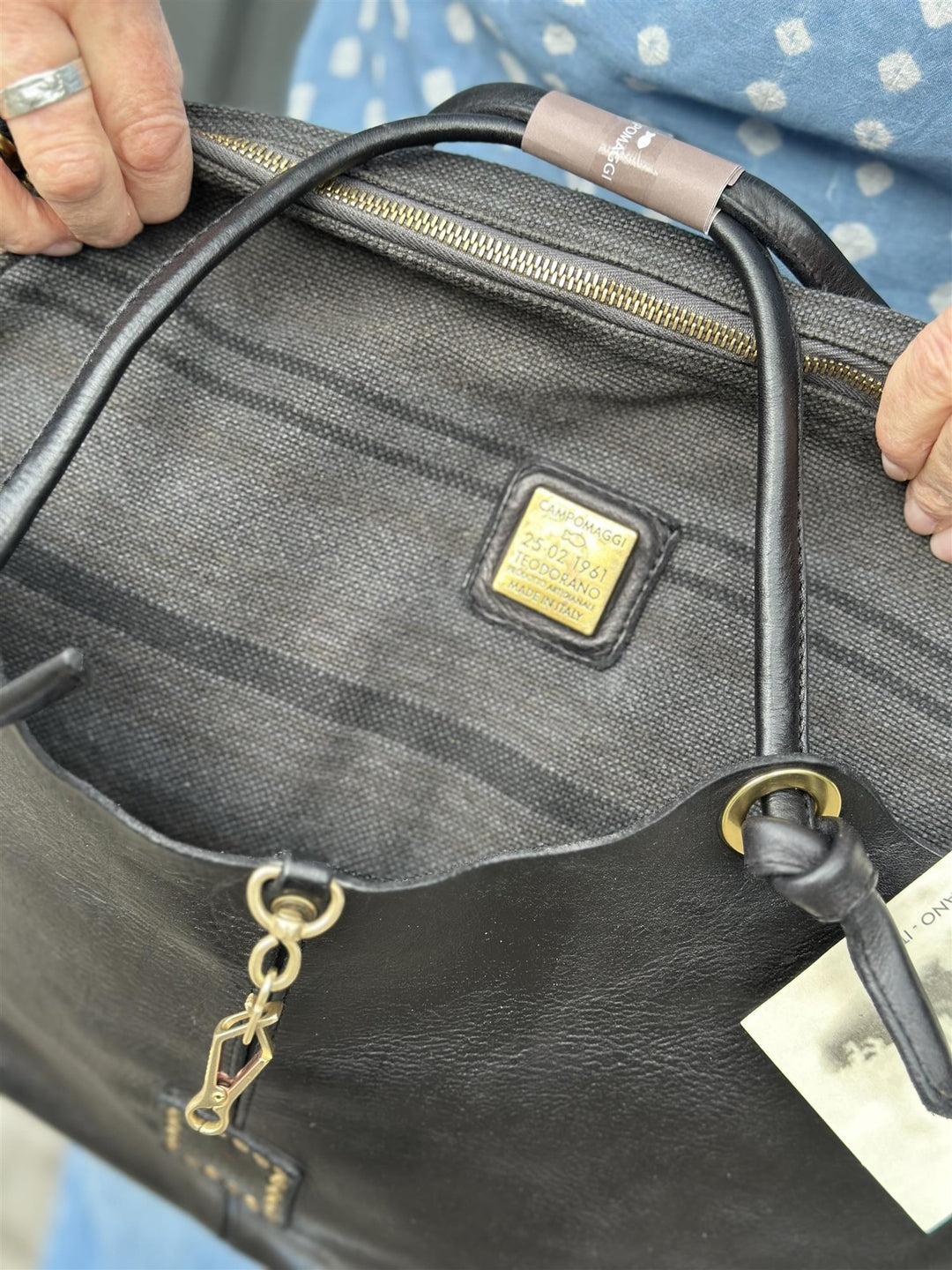 Shopping grande vacchetta bag black
