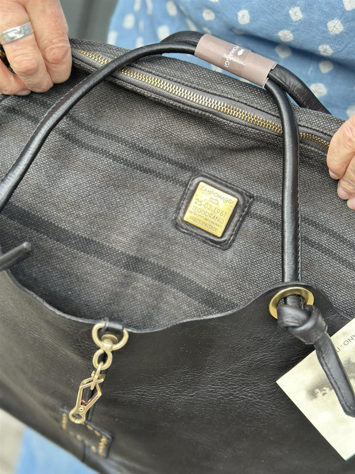 Shopping grande vacchetta bag black