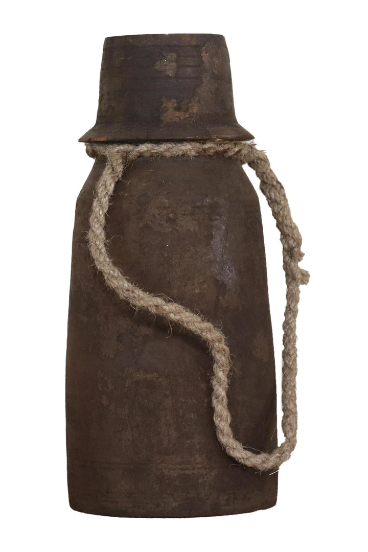 Trepotte brun med tau dekor H36 cm