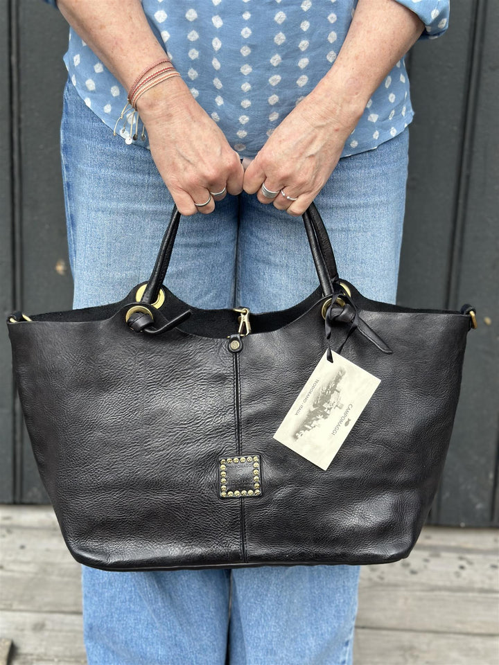 Shopping grande vacchetta bag black
