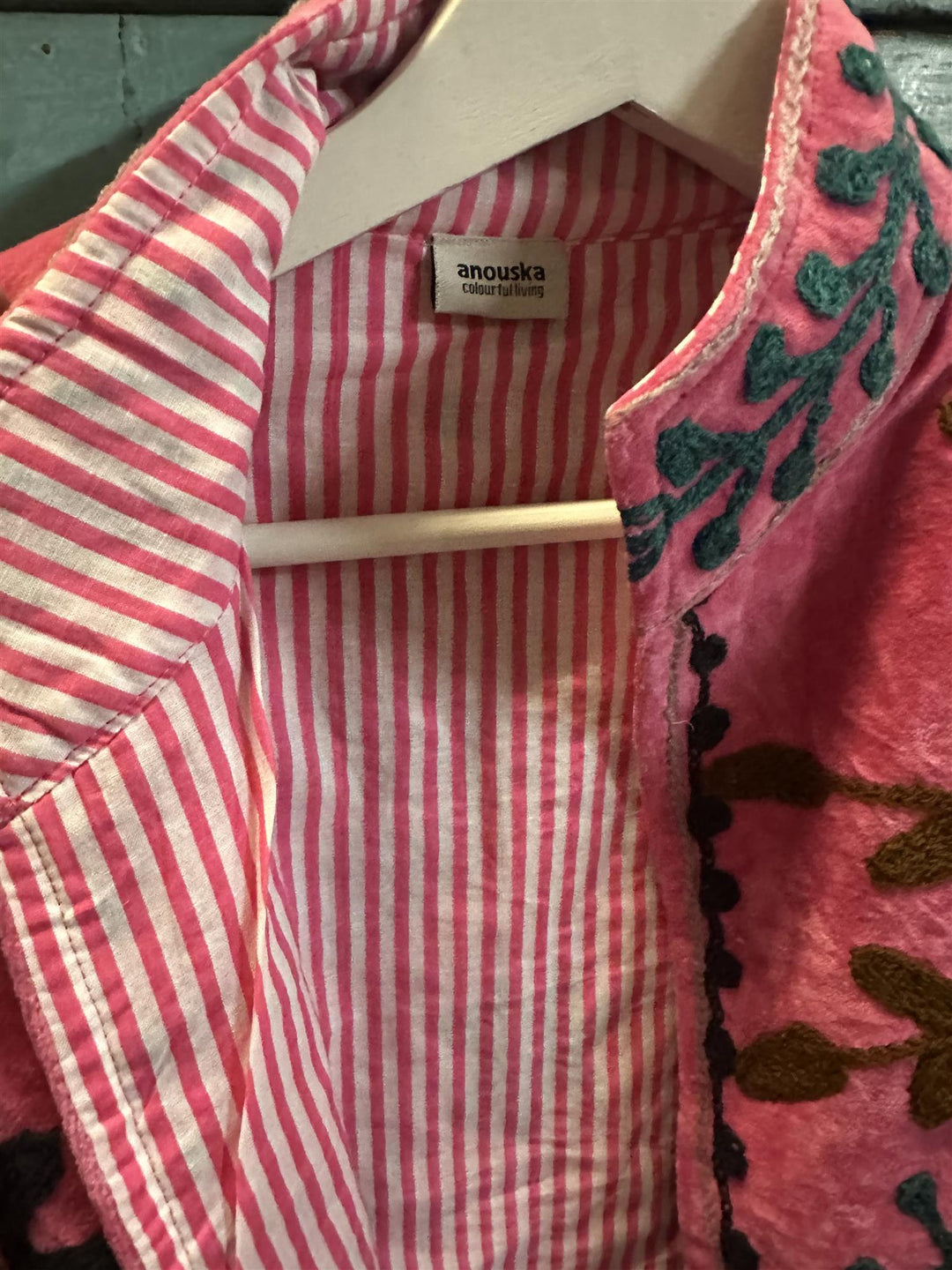 Anouska jakke velur med broderier pink