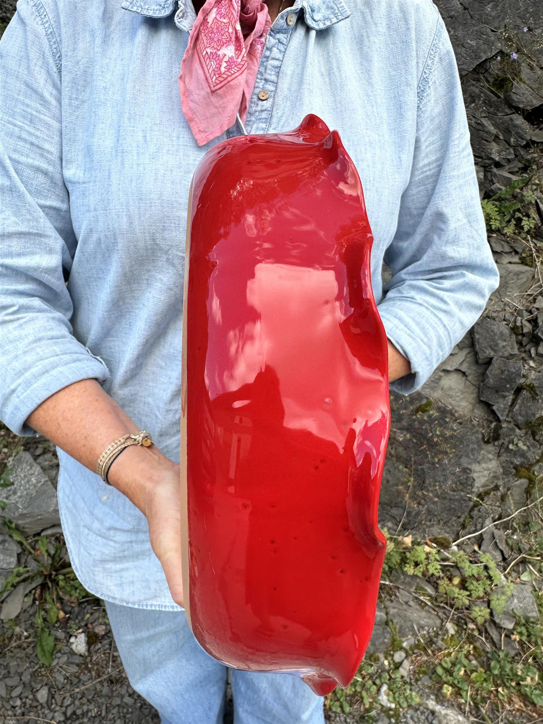 Rund ildfast form Ø: 31 cm rød