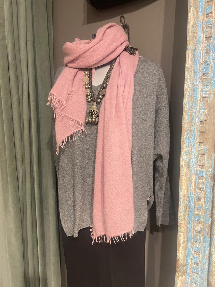 Skjerf 100% cashmere rosa