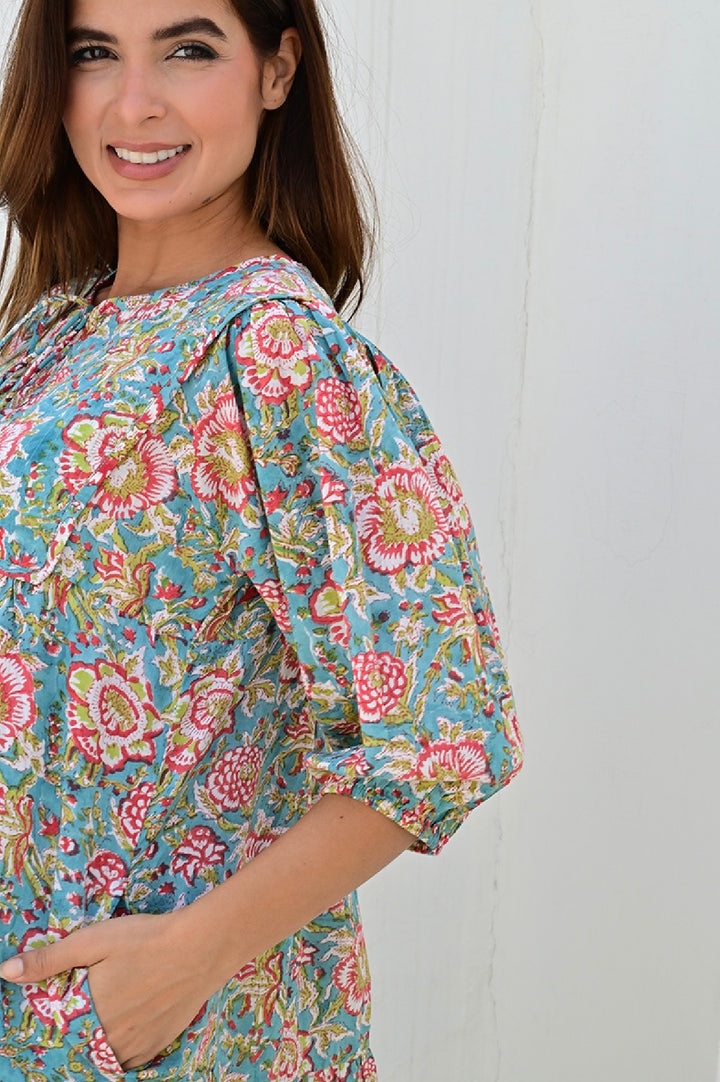 Opio smekkekjole turquise/red