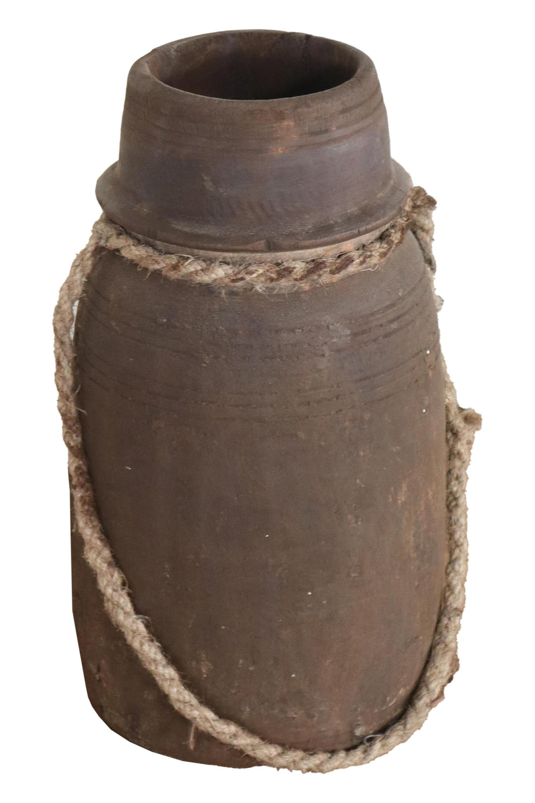Trepotte brun med tau dekor H29 cm