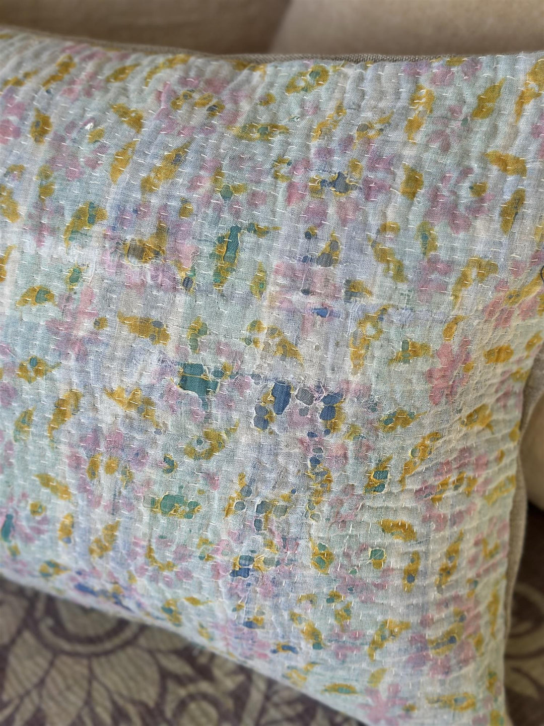 Putetrekk vintage kantha 30 x 40 cm Nr 62