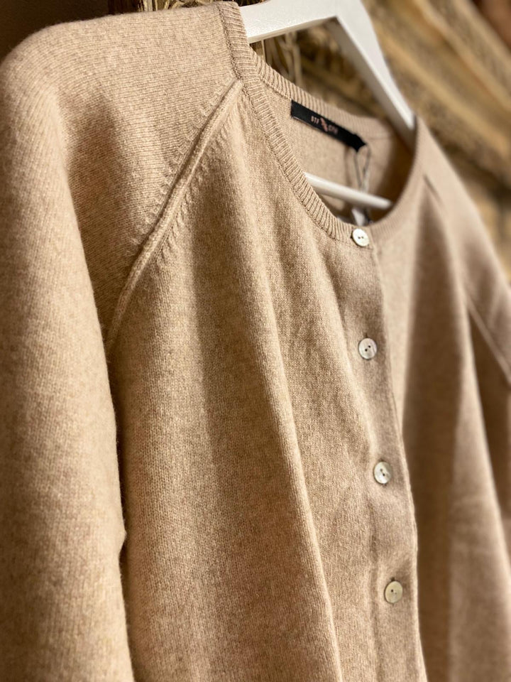 Cardigan cashmere cream melange