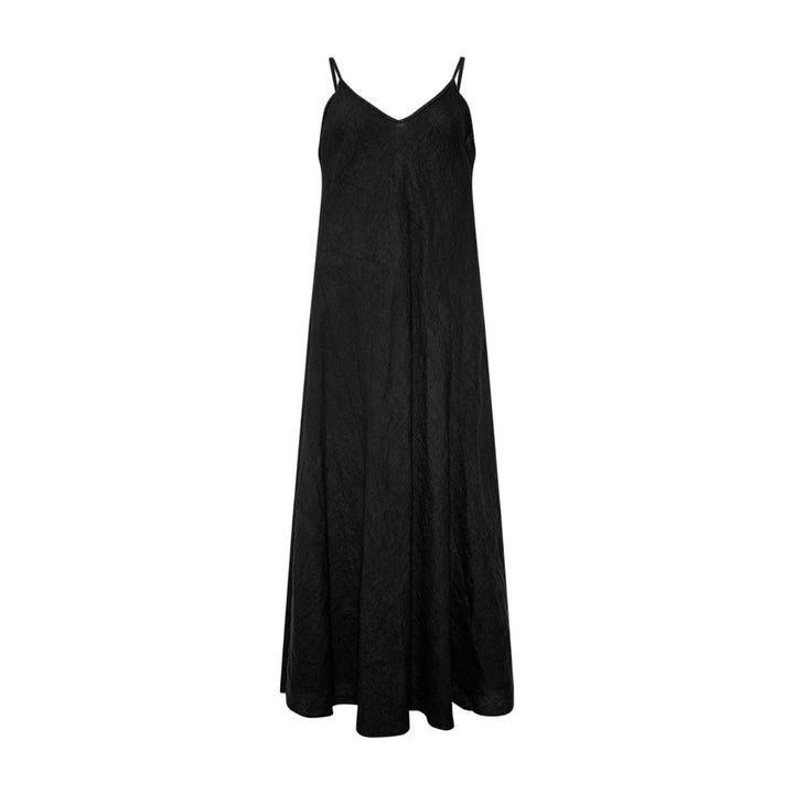 Abbelone stroppekjole 100% lin black