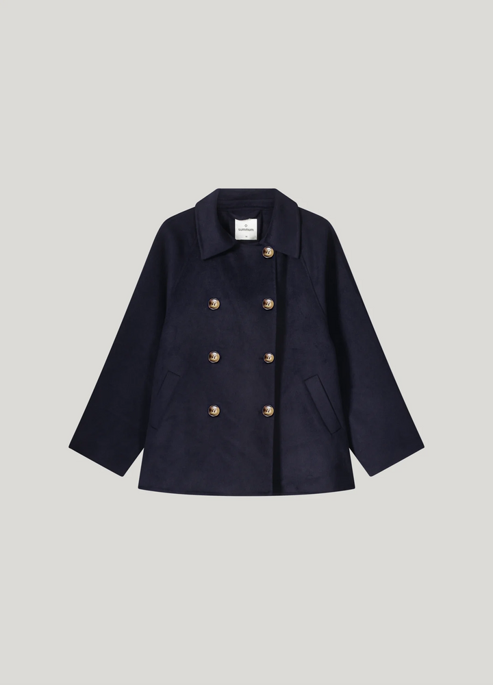 Short coat wool classic midnight blue