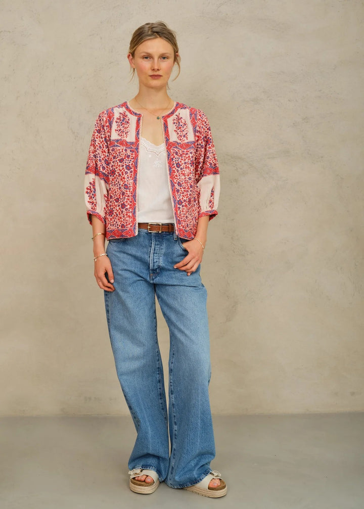 Della jakke red/navy
