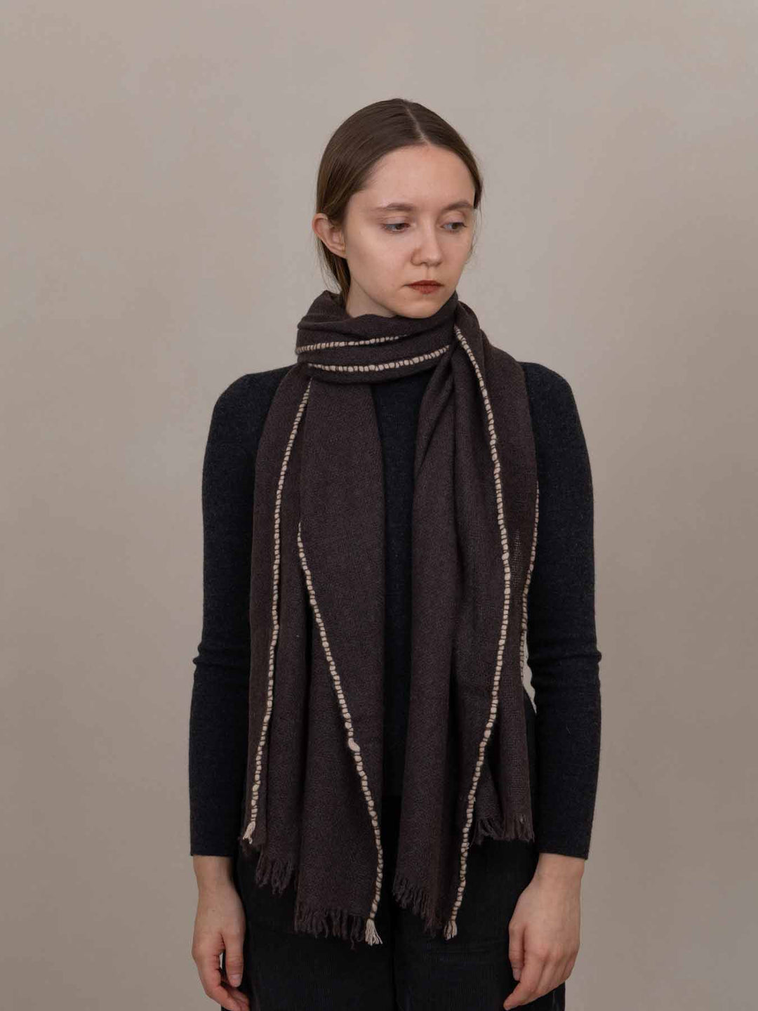 Stort skjerf 100% cashmere cocoa