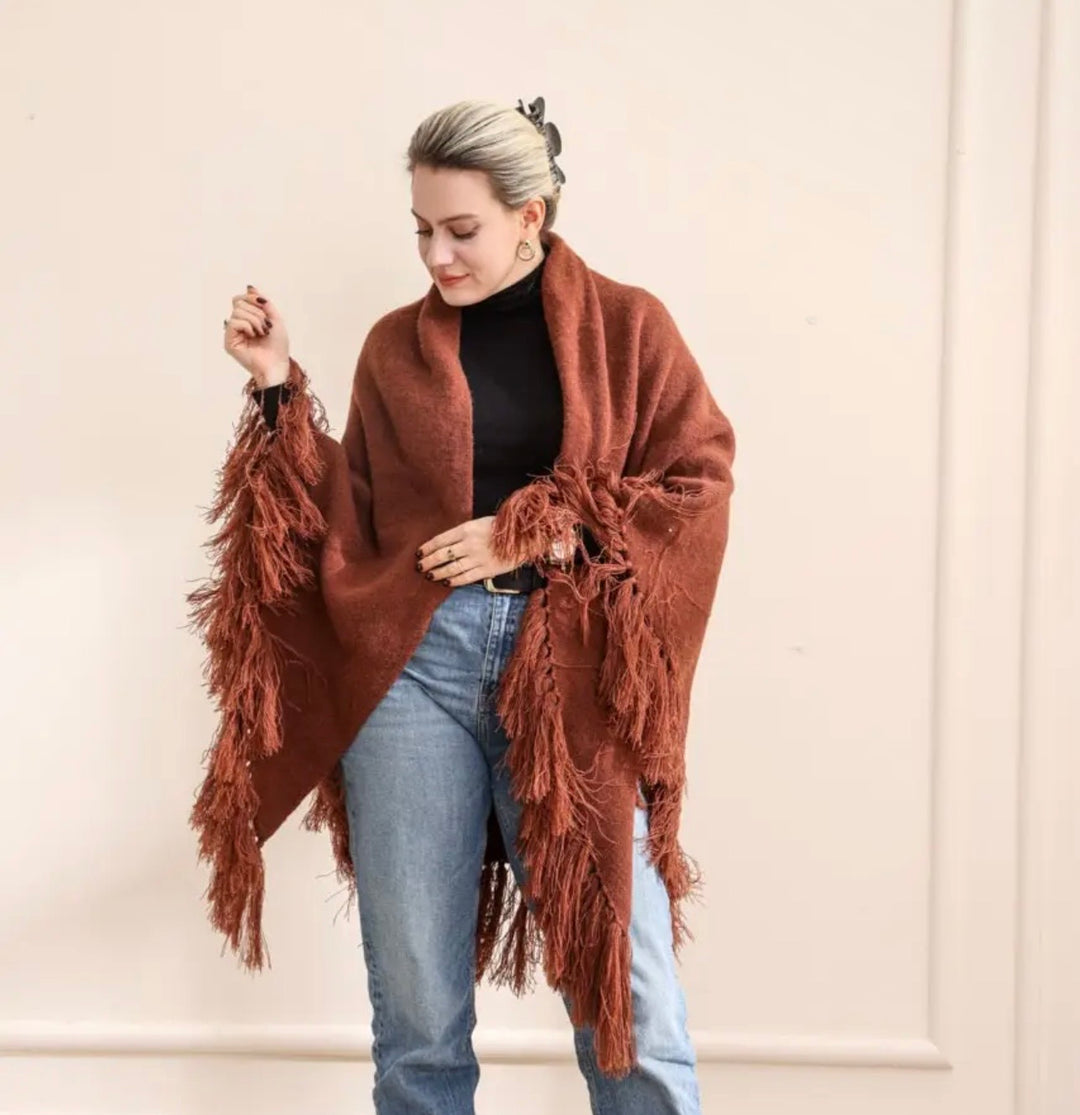 Emilie Poncho Terracotta