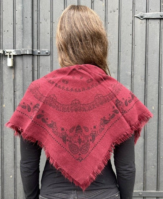 Bandana skjerf 60 x 60 cm bordeaux