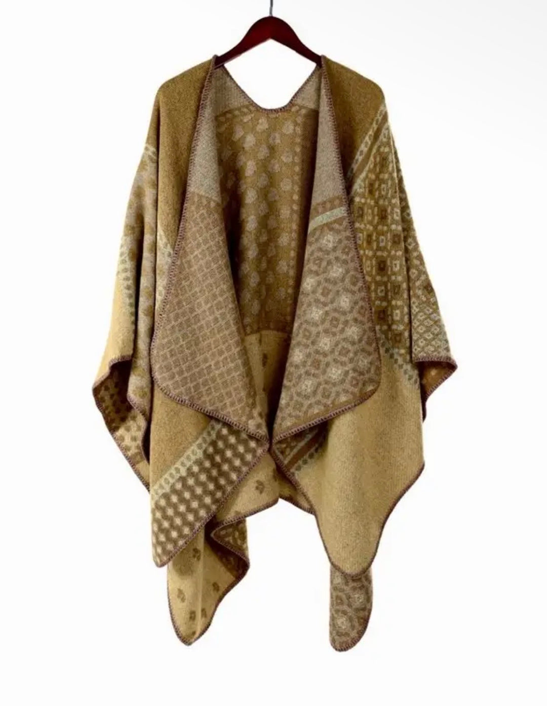 Emilie Poncho Camel print