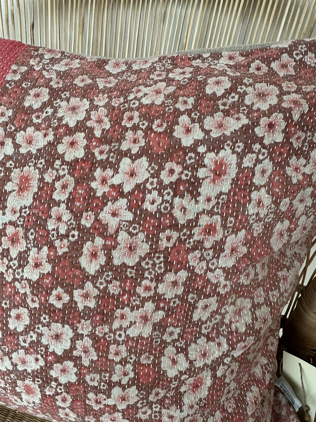 Putetrekk vintage kantha 50x50 cm Nr 107