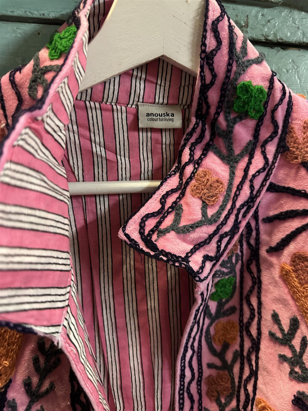 Anouska jakke velur med broderier light pink