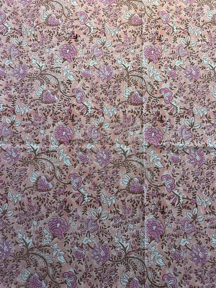 Duk Fleur pink 150 x 250 cm blokktrykket