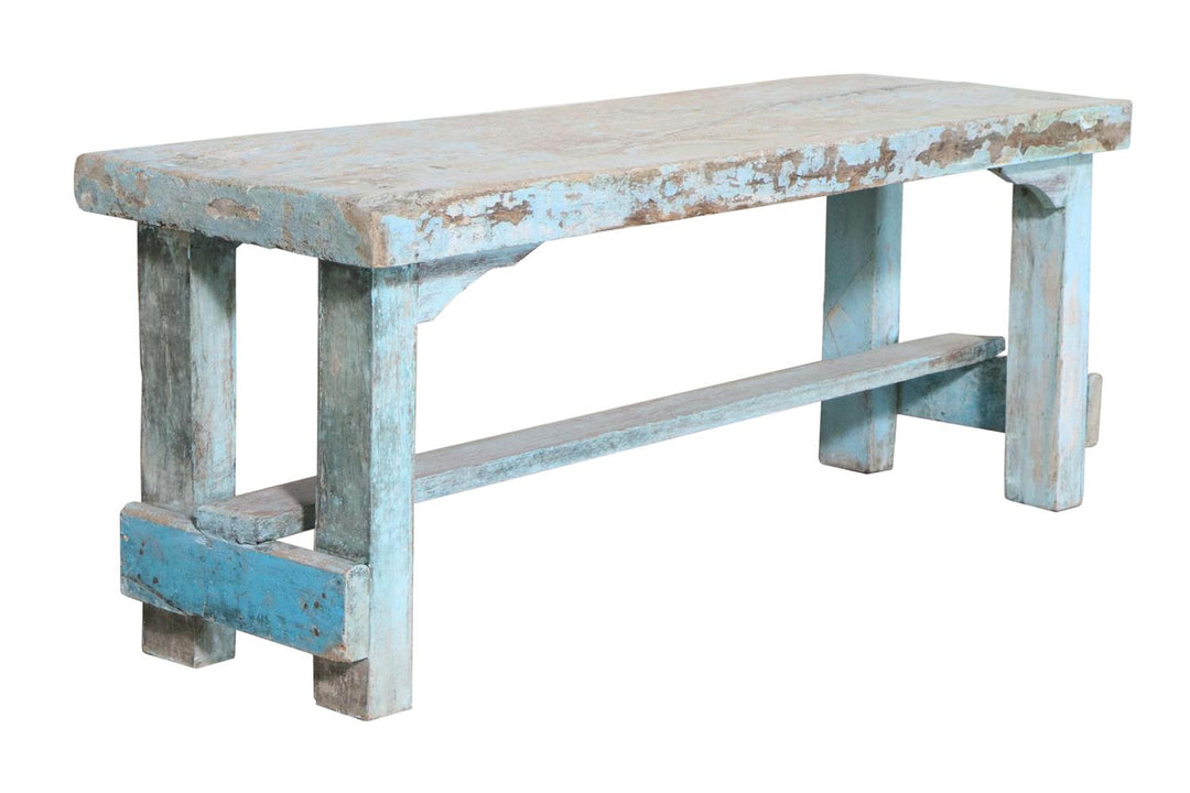 Benk vintage lys blå L89 cm