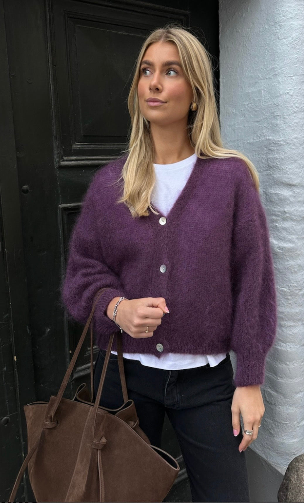 Lilje cardigan Aubergine