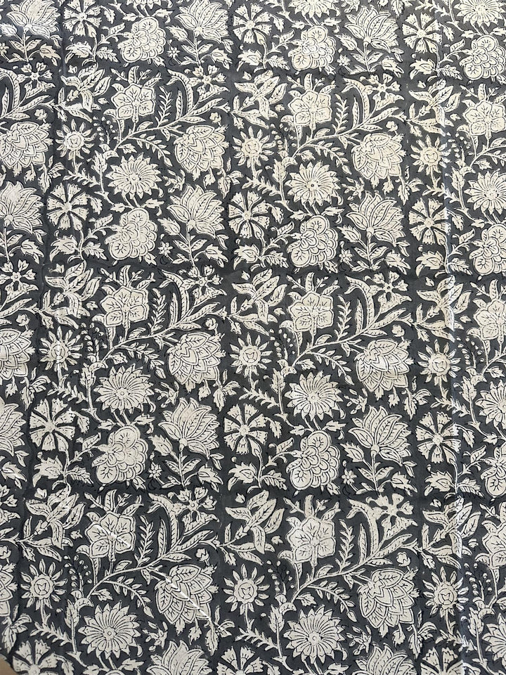 Duk blokktrykk 150 x 250 cm grey
