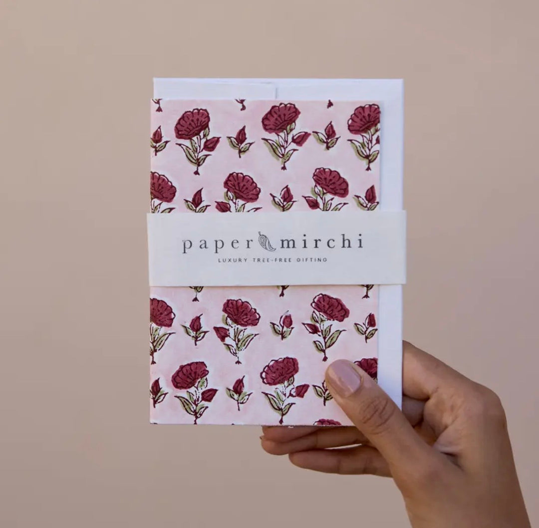 Floral Scarlet kort med konvolutt