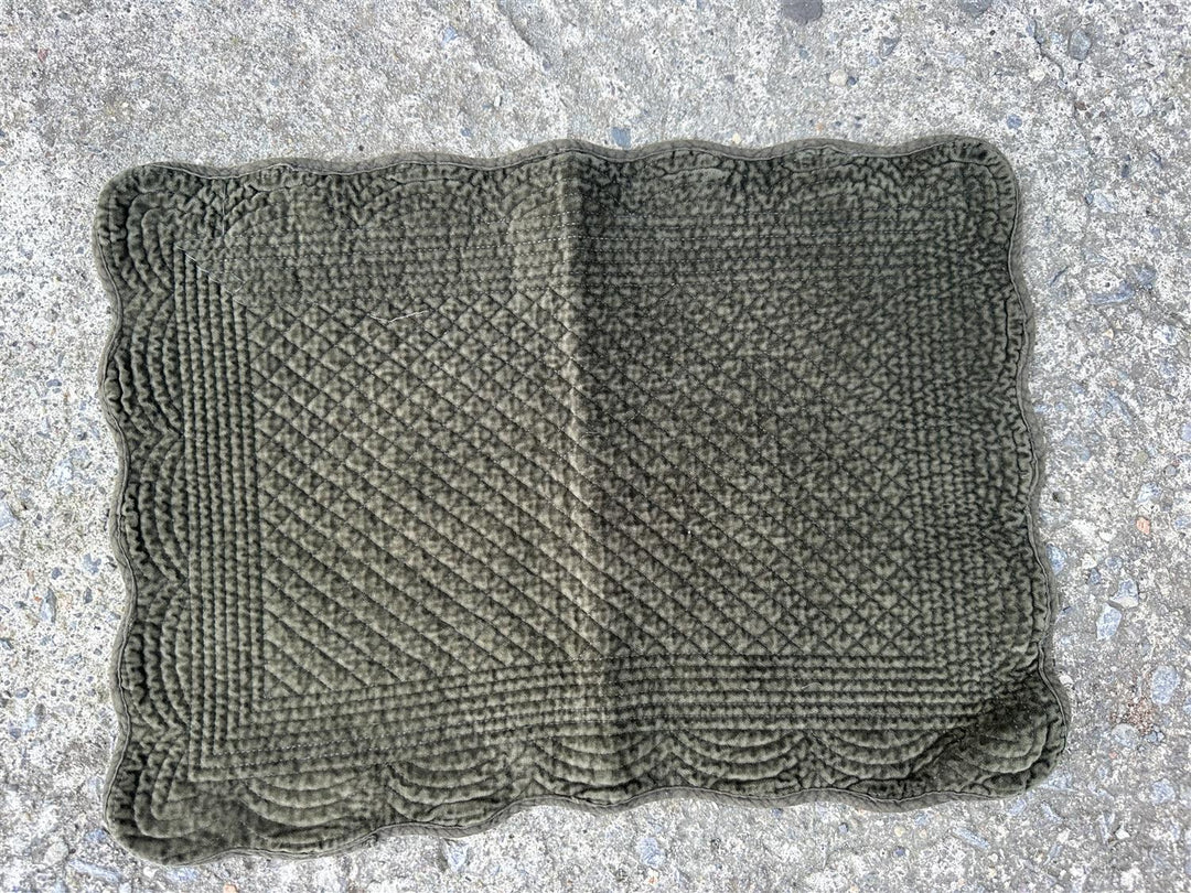 Spisebrikke avlang velur 35x50 cm Military green