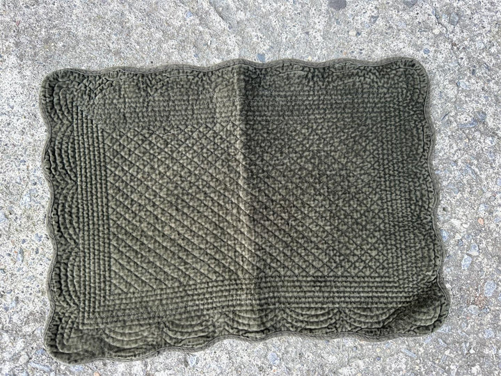 Spisebrikke avlang velur 35x50 cm Military green