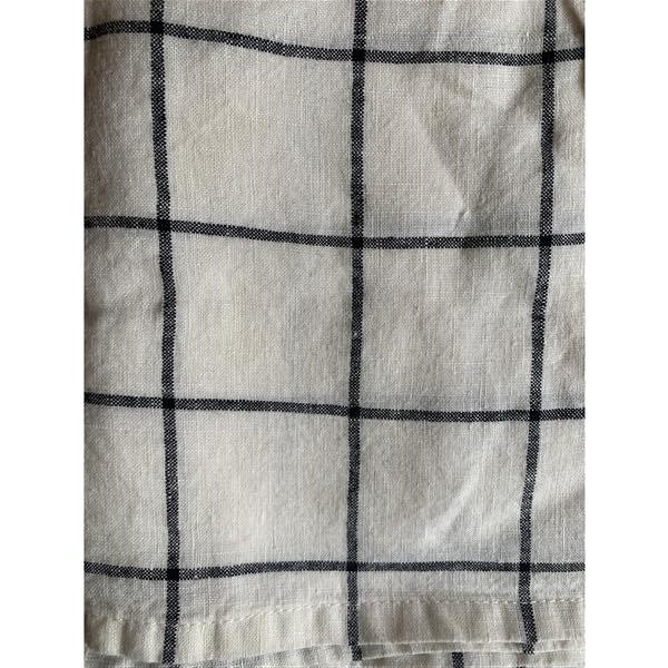 Serviett 100% lin 45x45 cm rutet sort/hvit