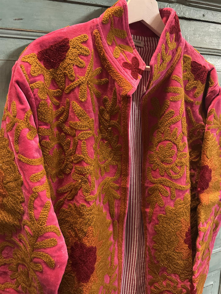 Lang brodert velur kimono nr 3