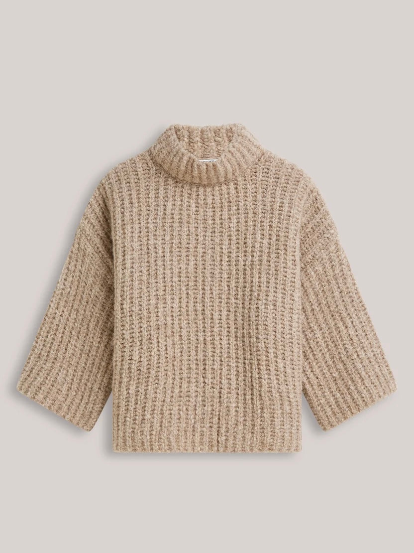 Oversized genser light taupe
