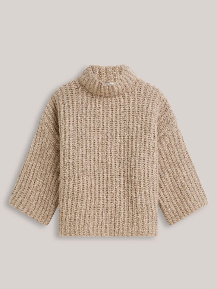 Oversized genser light taupe
