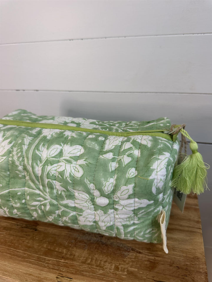 Toalettmappe blokktrykket Colette green