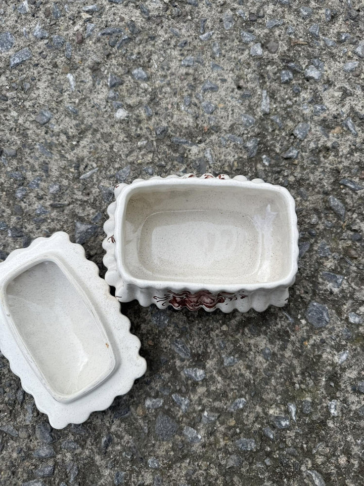 Vintage krukke med lokk H: 12 cm