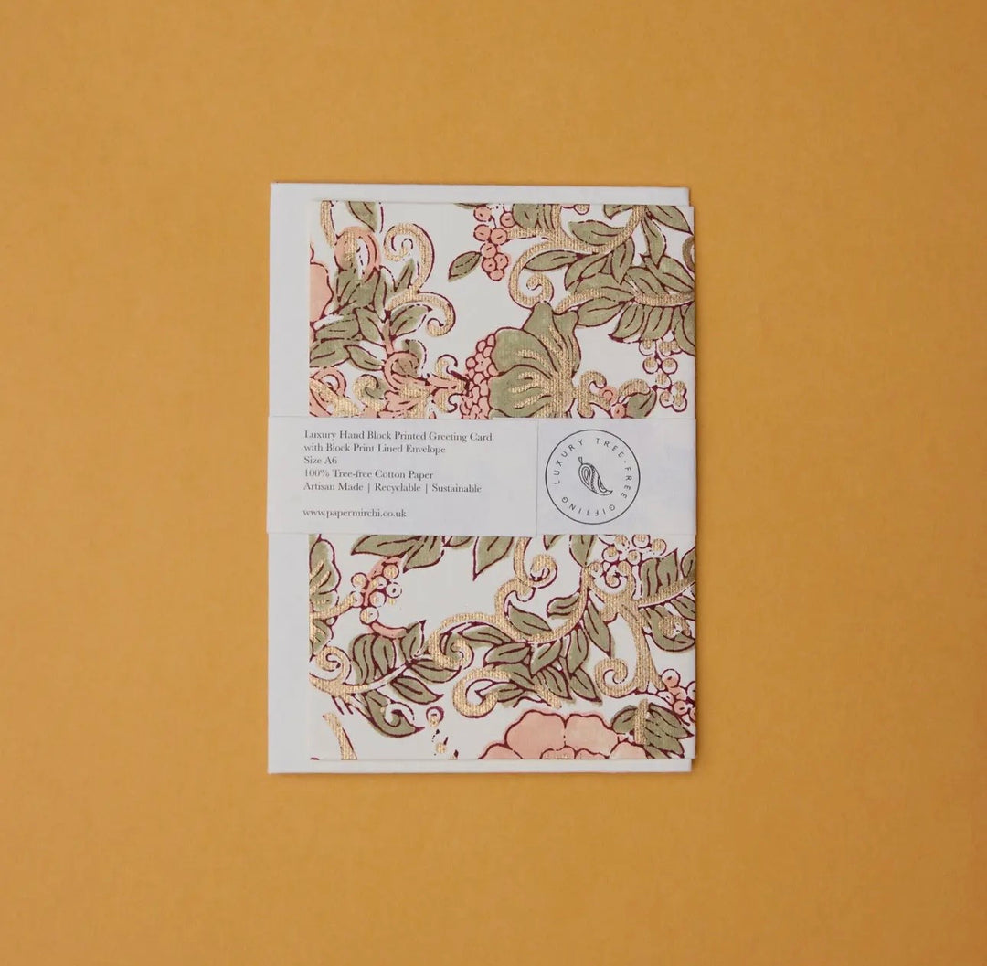 Wild rose terracotta kort med konvolutt