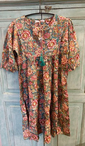 Opio smekkekjole turquise/red