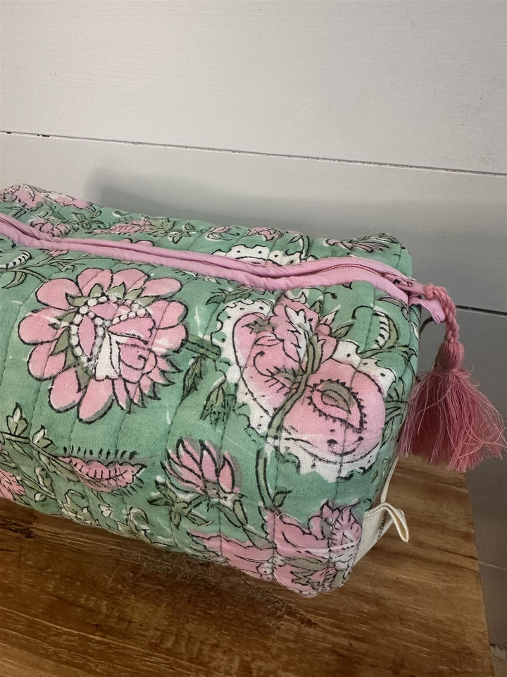 Toalettmappe blokktrykket Louise