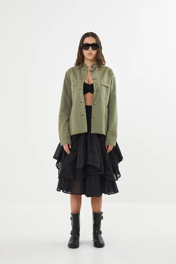 Jozephine canvas light shirtjacket burnt olive