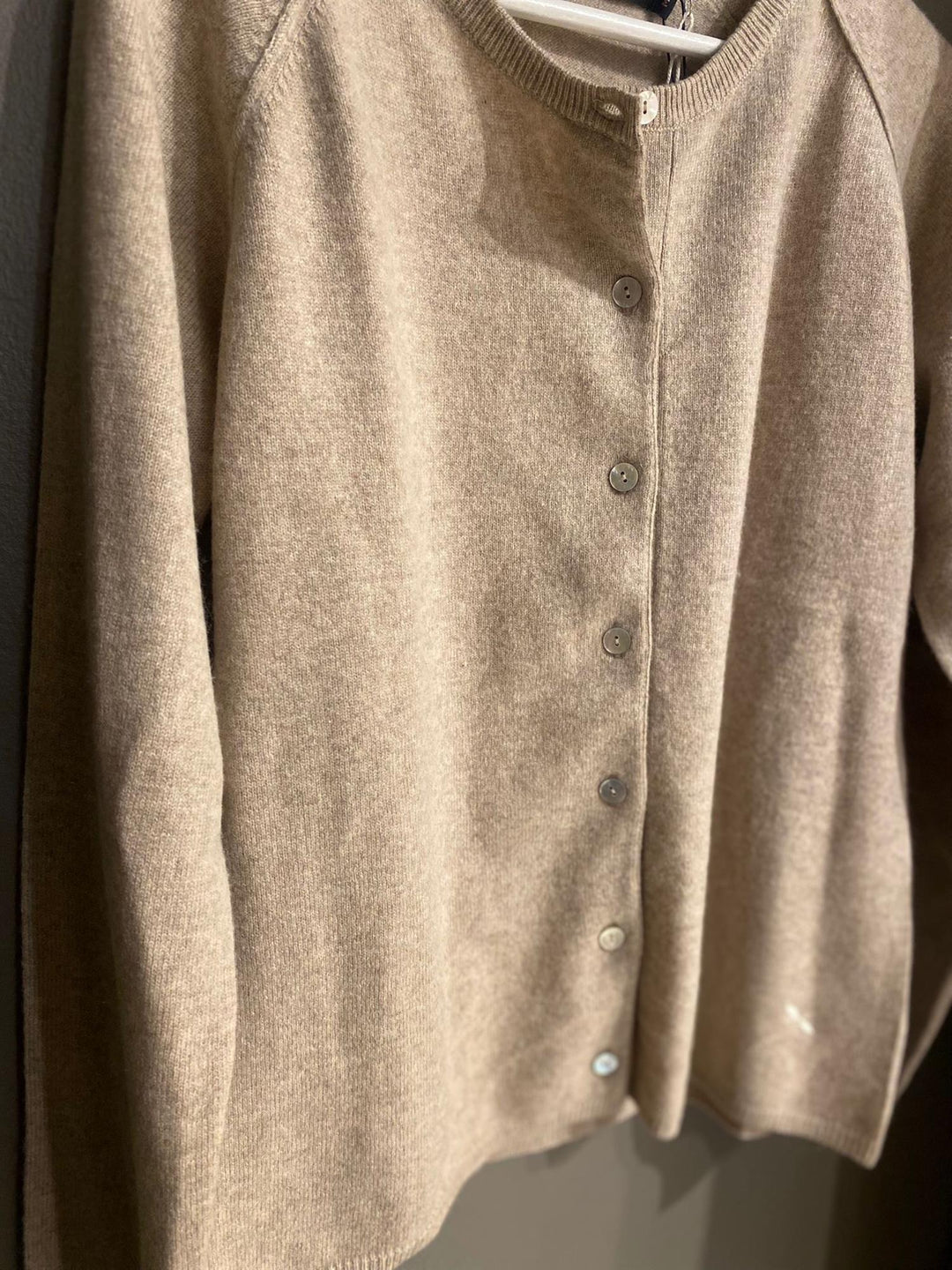 Cashmere cardigan oat beige melange