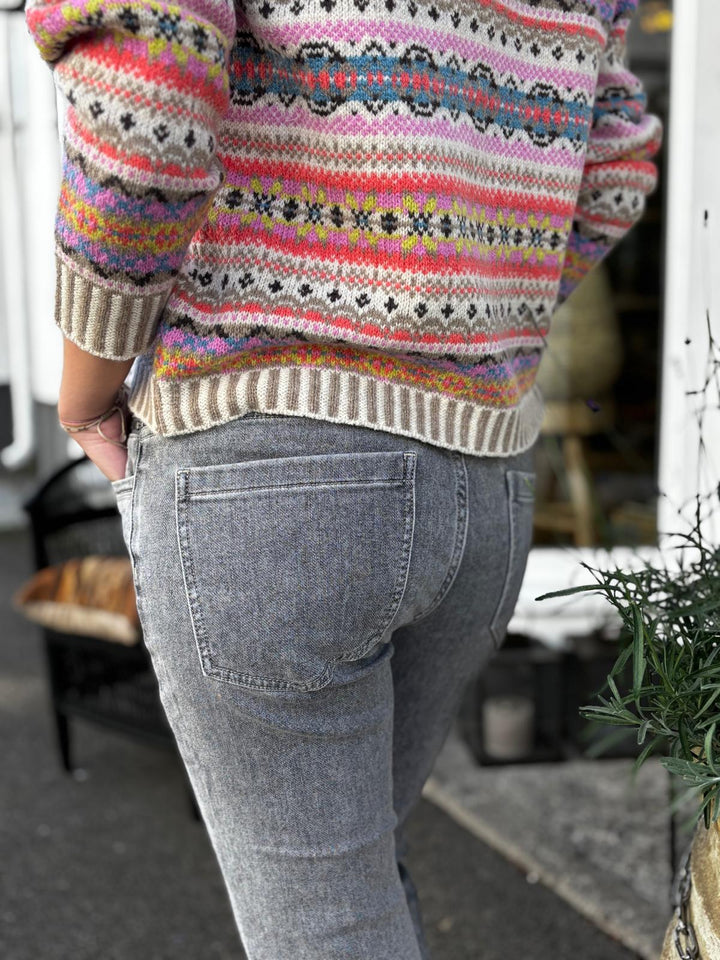 Sienna bukse zip grey denim