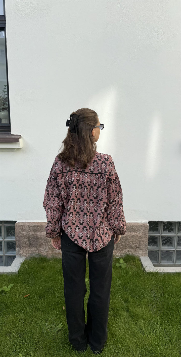 Sara bluse old rose & back