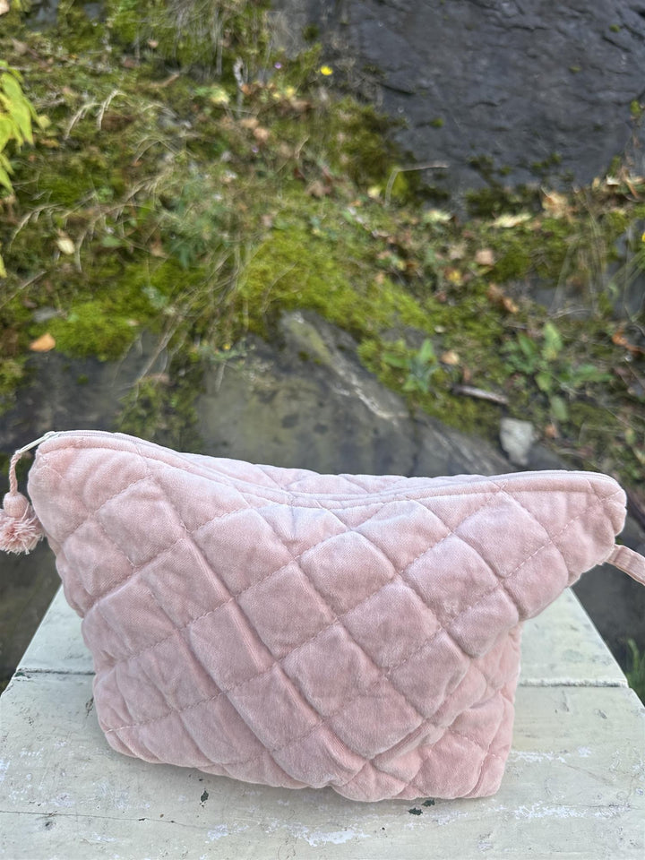 Toalettmappe velur lys rosebud
