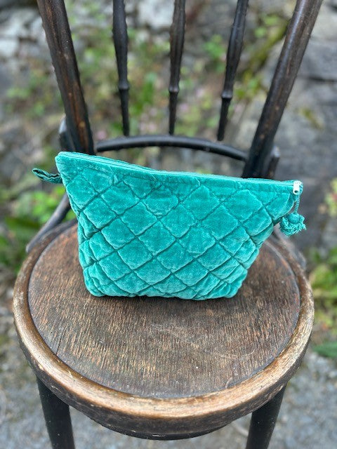 Toalettmappe velur Bright green