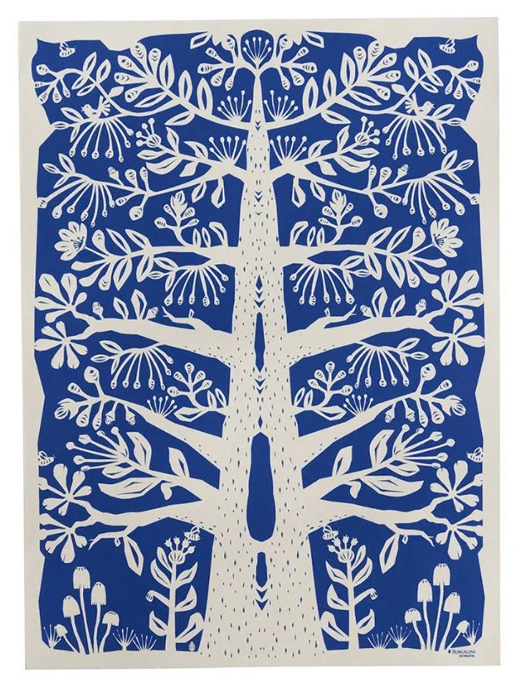 Plakat papercut tree 75 x 55 cm indigo